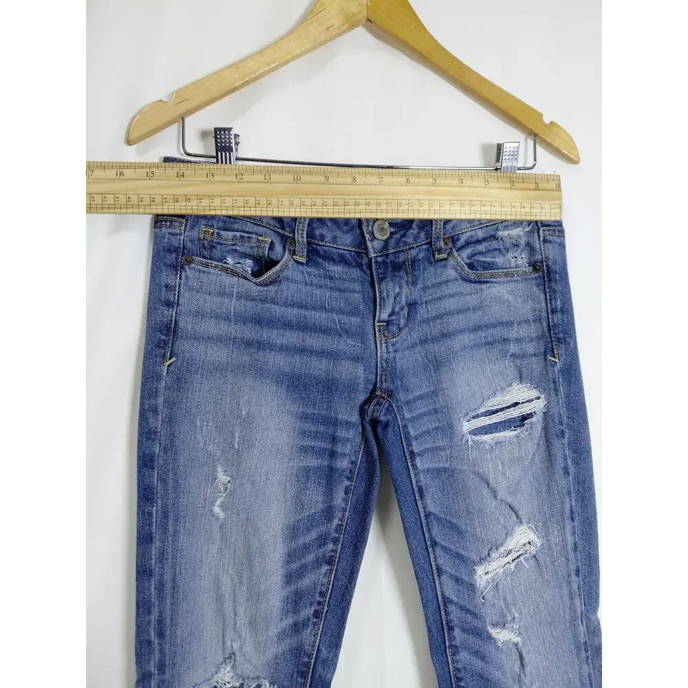 American Eagle Blue Denim Skinny Casual Jeans Women Size 4